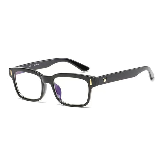 SYGA Anti-Blue Light Protection Flat Glasses For Men And Women Retro Square Frame(Black frame)