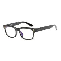 SYGA Anti-Blue Light Protection Flat Glasses For Men And Women Retro Square Frame(Black frame)