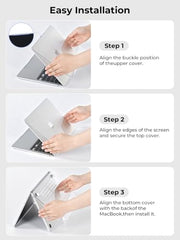EooCoo Case for MacBook Air 15 inch M5 M4 M3 M2 2026-2023, Sparkly Clear