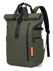 FUR JADEN 22L Vegan Leather Stylish Travel Premium Laptop Backpack for Men & Women | Water-Resistant | Fits Upto 15.6 Inch Laptop | Ideal for Office, College, Work & Travel (Yellow)