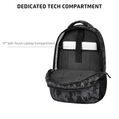 Safari Omega spacious/large laptop backpack with Raincover, college bag, travel bag for men and women, Black, 30 Litre