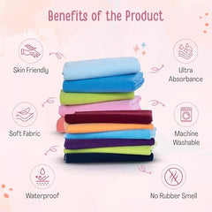 LuvLap Instadry Waterproof Baby Dry Sheet, Small Size 50x70 cm, Extra Absorbent Quick Dry Sheet for New Born,Toddler, Anti-Piling Fleece for Baby, Bed Protector, Pack of 2, Maroon & Navy Blue