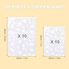 OSDUE Polyethylene Frosted Zipper Bags 30x35cm Pack of 10 – Transparent LDPE Zip Lock Storage Bags for Clothes, Shoes, Cosmetics, Jewellery, Toiletries & Travel