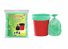 Newtone Garbage Bags | Large 24 X 32 Inches | 90 Bags (15 Bags X 6 Rolls) | Dustbin/Trash bin | Pouch Packing | (Green)