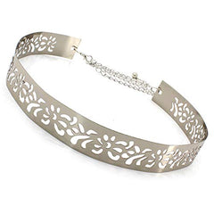 SYGA Women's Waist Chain, Iron Girdle, Women's Skirts,Dresses Versatile Metal Wide Accessories(wp191-6 silver)