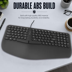 Ant Master 05 Wired USB Keyboard - Full-Size 104 Keys with Numeric Pad | Membrane Silent Typing, 1.3m Cable, Plug & Play | Ergonomic Office & Home Keyboard for PC, Laptop, Mac & Linux – Black
