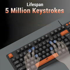 Ant Master 05 Wired USB Keyboard - Full-Size 104 Keys with Numeric Pad | Membrane Silent Typing, 1.3m Cable, Plug & Play | Ergonomic Office & Home Keyboard for PC, Laptop, Mac & Linux – Black