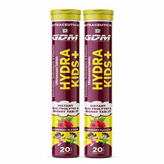 HYDRA KIDS + (ELECTROLYTES, ANTIOXIDANTS & VITAMINS) EFFERSVESCENT TABLETS (RASPBERRY, PACK OF 20 TABLETS)