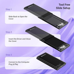 Zebronics 2.5" SSD/HDD Enclosure, Max. 4TB Storage, Upto 5Gbps Transfer Speed, Tool-Free Slide Design, USB to Micro B Connector, Windows, Mac, Linux Support, Transparent Case (CSH101)