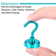 RULOKSHA Heavy Duty Magnetic Hooks, Holds Up to 13.6 kg (30 lbs), Strong Neodymium Rare Earth Magnets with Nickel Coating for Kitchen, Refrigerator, Office, Garage & Home (Silver, 3)