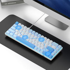 MageGee Portable 60% Mechanical Gaming Keyboard, MK-Box LED Backlit Compact 68 Keys Mini Wired Office Keyboard with Blue Switch for Windows Laptop PC Mac - Blue/White