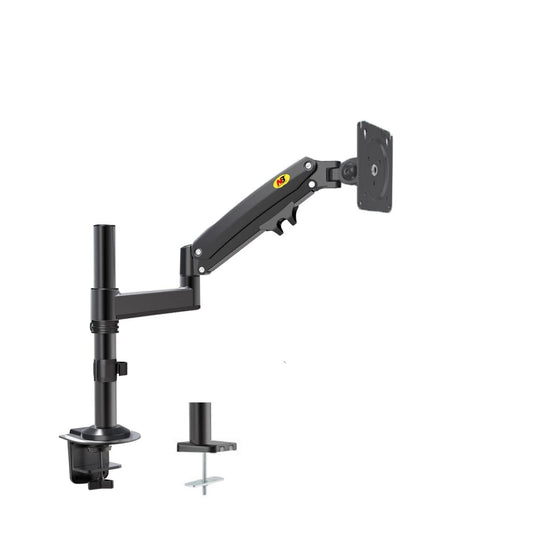 SYGA Monitor Stand Arm Desk Mount Fully Height Adjustable Bracket with C-Clamp & Grommet 180 Tilt Rotation Supports 13 to 27 Inch Monitors and TV - Single MSE01