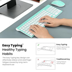 cimetech Keyboard Mouse Combo, 2.4G Ultra-Thin Sleek Design, USB Compact Full Size Wireless Keyboard and Mouse for Windows, Computer, Desktop, PC, Notebook - Grey