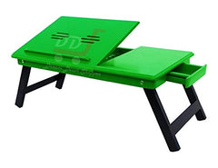 DDS Dream Decor Shoppee Wood Portable Laptop Table Adjustable Height With 1 Drawer (Blue)