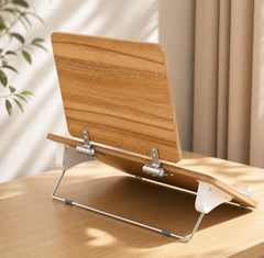 Sunchhaya Acrylic Book Stand for Reading – Clear Adjustable Book Holder with 360° Rotating Base, Foldable Reading Stand for Desk, Cookbook, Tablet & Laptop Stand, Height & Angle Adjustable (R22H)