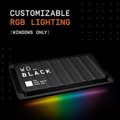 WD_Black P40 Game Drive 2TB, 2000MB/s R, 2000MB/s W, External SSD, USB 3.2 Gen2X2, Customisable RGB Lighting for Desktop, Mac, Gaming Console