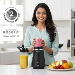 Milton Appliances Miniq Mini Mixer Grinder, ISI Certified, Over Load Protector, HTLV 350W Motor, 300ml SS Chutney Jar,Rust Resistant, Anti Skid Feet,Masala Grinder, Dark Blue