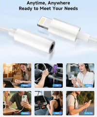 TQZEK 2in1 Light_ing 8pin to 3.5mm Adapter MFi Certified 20W Fast Charge & Hi-Fi Sound for Earphone Car Home Stereo AUX Audio Dongle for iPhone 14/13/12/11/XR/XS/X/8/7/6 Series iPad and iPod