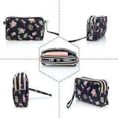MOMISY Women's Girls Clutch | Zipper | Ladies Purse Wallet Girls (Flamingo)