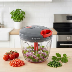 3 Stainless Steel Blade, Powerful Mini Handy Quick 450 ml Vegetable & Fruit Chopper (Red)