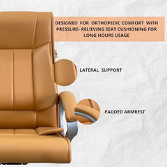 INNOWIN Profit High Back Orthopedic Boss Chair with 3 Year Limited Warranty | Leatherette Office Chair | Ergonomic Executive Chair with Spacious Cushioned Seat | Heavy Duty Metal Base | Grey