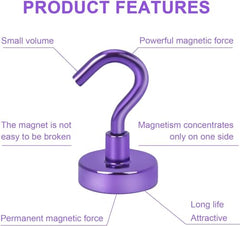 DIYMAG Magnetic Hooks 15pcs 30lbs Cruise Essentials 2026 Magnet Hook | Neodymium Heavy Duty Strong Magnets Hanging Ship Cabins Refrigerator Fridge Classroom Beach Vacation Kitchen Grills Home Tool