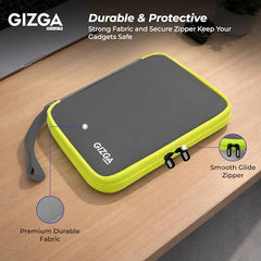 Gizga Essentials Gadget Organizer Case, Portable Zippered Pouch for All Small Gadgets, HDD, Power Bank, USB Cables, Power Adapters, etc (Grey)
