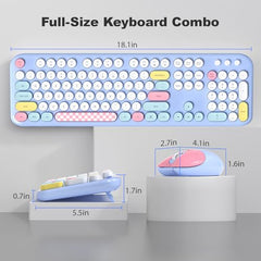 MOFII Wireless Keyboard and Mouse Combo, Full Size, 2.4GHz, Windows, Purple