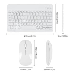 Bluetooth Keyboard and Mouse Combo Ultra-Slim Portable Rechargeable Compact Wireless Mouse Keyboard Set for Pad/iPad Pro/iPad Mini/iPad Air Mac OS,Android Windows iOS and Above(White)
