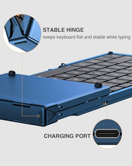 ProtoArc Foldable Bluetooth Keyboard, XK01 Full Size Folding Wireless Keyboard with Number Pad, Portable Travel Keyboard for Windows iOS Android Tablets, Laptops, iPad