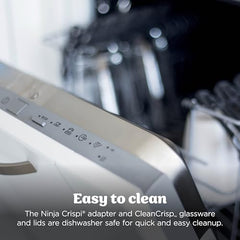 Ninja Crispi 1700W CleanCrisp Glass Air Fryer | 1.4L & 3.8L containers, Microwave, Freezer and PFAS Safe, Non-Toxic Glass Portable Cooking System with 2 year Warranty