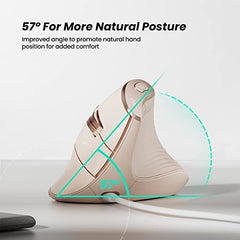 Nulea Wired Vertical Mouse, USB Ergonomic Optical Mouse with 4 Adjustable DPI, 11 RGB Backlight Modes, Compatible for Laptop, PC, Desktop, Mac, Grey
