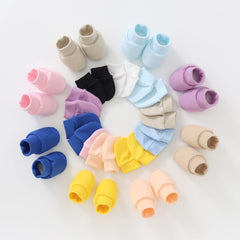Newborn Baby Mittens and Booties Combo 8 pairs Gloves & 8 pairs Socks Set for 0-6 Months Babies Pack of 8