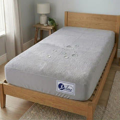 Feelme Mattress Cover King Size 84x84 Waterproof Cotton Mattress Protector for Double Bed (84x84 Inch/ 7x7 Feet Grey) 210 GSM 100% Waterproof