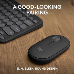 Logitech Pebble 2 Combo, Wireless Keyboard and Mouse, Quiet and Portable, Customisable, Logi Bolt, Bluetooth, Easy-Switch for Windows, macOS, iPadOS, Chrome -