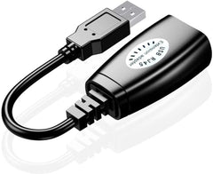VOOCME 150 Ft USB (Male) to RJ45 + US,B (Female) US,B Over Cat5/5e/6 Extension Adapter RJ45 -Up to 150ft Length USB LAN Extender for US,B Cameras Printers Keyboard Mouse (SMR-150FT-001)