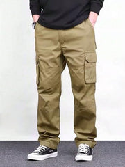 Lymio Men Mid Rise Regular Fit Cotton Cargo Pants (Cargo-46-Grey-S)