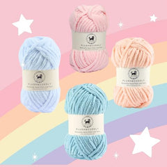 NESTNHAVEN , Plush & Cuddly Sets 2.0 , Chenille Yarn Supersoft Hand Knitting Wool Ball, set of 4 , 400 grams (1 Ball/100 Gram Each) Suitable for Craft, Babywear, Toys , Baby Blankets , 5 Bulky, Shades - NNHS 2.0 (Set 26 baby Pink , lilac , hot pink…