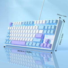MageGee 75% Mechanical Gaming Keyboard with Brown Switch, LED White Backlit Keyboard, 87 Keys Compact TKL Wired Computer Keyboard for Windows Laptop PC Gamer - Retro Grey/White