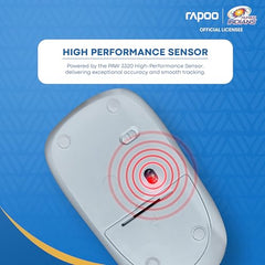Rapoo M100 Multi Device Bluetooth 4.0, 5.0 & Wireless 2.4GHz Mouse, Blue