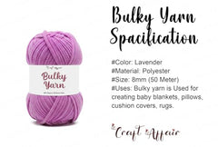 Craft Affair | Bulky Yarn/Blanket Yarn (8mm, 50 Meter, 100 Gram) | Chenille Yarn | for Craft Project: Blood Red