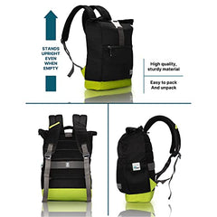 uppercase 14L Roll Top Laptop Backpack| up to 15'' |3x More Water Repellent Sustainable Laptop Bag| Travel Bag for Men & Women(Black) | 750 Days Warranty (Black)