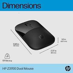 HP 240 Bluetooth Wireless Mouse with 3 Buttons/1600 DPI Red Optical Tracking/Sleek and Ambidextrous/Compatible to Windows 10, macOS, Chrome OS, 3 Years Warranty (Black)