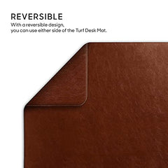 DailyObjects Large Premium Vegan Leather Desk Mat|Anti-Skid|Anti-Slip|85*45cm|Reversible Desk spread Turf Desk/Laptop Mat for Work from Home/Office/Gaming- Extended mouse pad and keyboard desk pad-Tan
