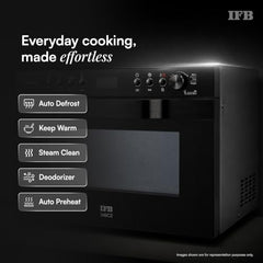 IFB 30L Convection Microwave Oven with 360 Degree Motorized Rotisserie 101 Auto Cook Menus (30BRC2, Black, Auto Defrost, Grill Mode, Combi-Cook Modes, 10 Power Levels)
