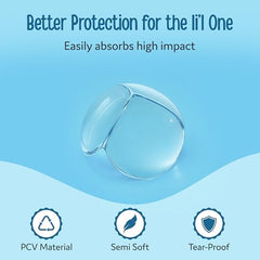 Luvlap Furniture Corner Guard for Baby Safety, 10 Pcs, 3M Adhesive, Baby Silicon Corner Protector, Baby Proofing Edge Guards for Furniture, Non Toxic, BPA Free, Transparent, Round