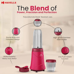 Havells Nutri Power Blender 350 W Mixer Grinder| 1 Speed Switch| Air Vent Technology| Stainless Steel Blade| 2Yrs Manufacturer Warranty (Mint Green)