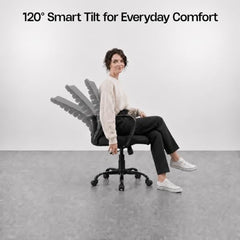CELLBELL Desire C104 Mesh Mid Back Chair | Ergonomic Office, Study, Revolving, Computer Chair for Work from Home Heavy Duty Metal Base, Seat Height Adjustable (Black)