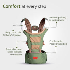 LuvLap Royal Hip Seat Baby Carrier with 4 Carry Positions, Baby Carrier with Hip seat for 6 to 24 Months Baby, Adjustable New-Born to Toddler Carrier, Max Weight Up to 15 Kgs (Black)