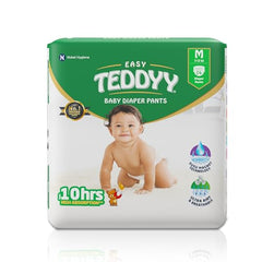 TEDDYY Easy Baby M Size Diaper Tape Style |126 Count (Medium) | 6-11 kgs (Pack of 2) | Quick Absorbency | Extra Super Soft | Anti - Bacterial | Wetness Indicator with Adjustable Grip Tapes